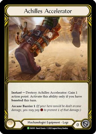 Achilles Accelerator - FAB101 (FAB101) [Flesh and Blood: Promo Cards] Cold Foil - Deck Out Gaming