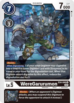 WereGarurumon (EX4-046) [Alternative Being Booster] - Deck Out Gaming