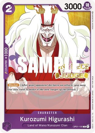 Kurozumi Higurashi (Judge) (OP01-100) [One Piece Promotion Cards] Foil - Deck Out Gaming