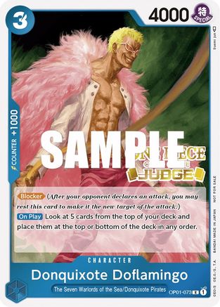 Donquixote Doflamingo (Judge) (OP01-073) [One Piece Promotion Cards] Foil - Deck Out Gaming