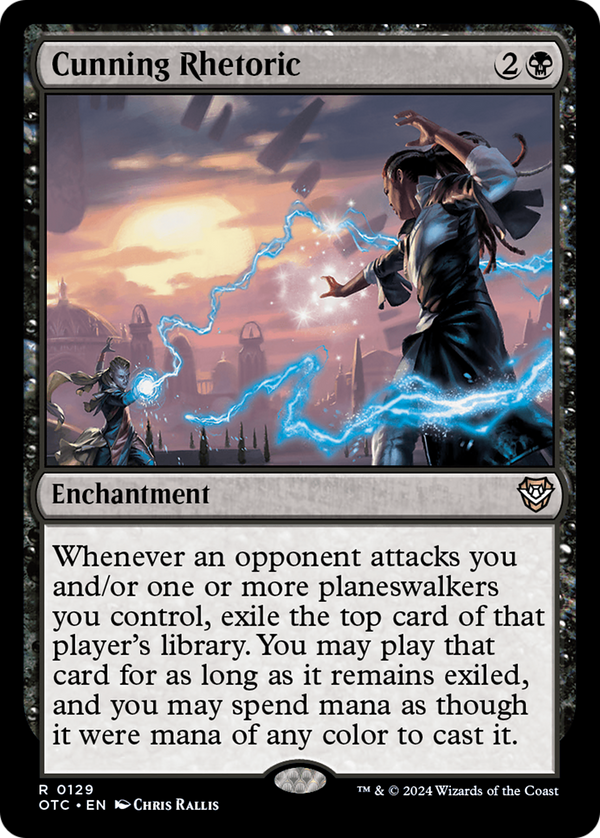Cunning Rhetoric (129) [Outlaws of Thunder Junction Commander] - Deck Out Gaming