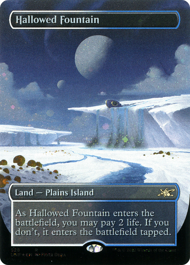 Hallowed Fountain (Borderless) (Galaxy Foil) (528) [Unfinity] foil - Deck Out Gaming