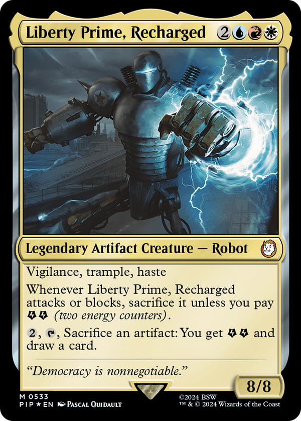 Liberty Prime, Recharged (Surge Foil) (533) [Fallout] foil - Deck Out Gaming