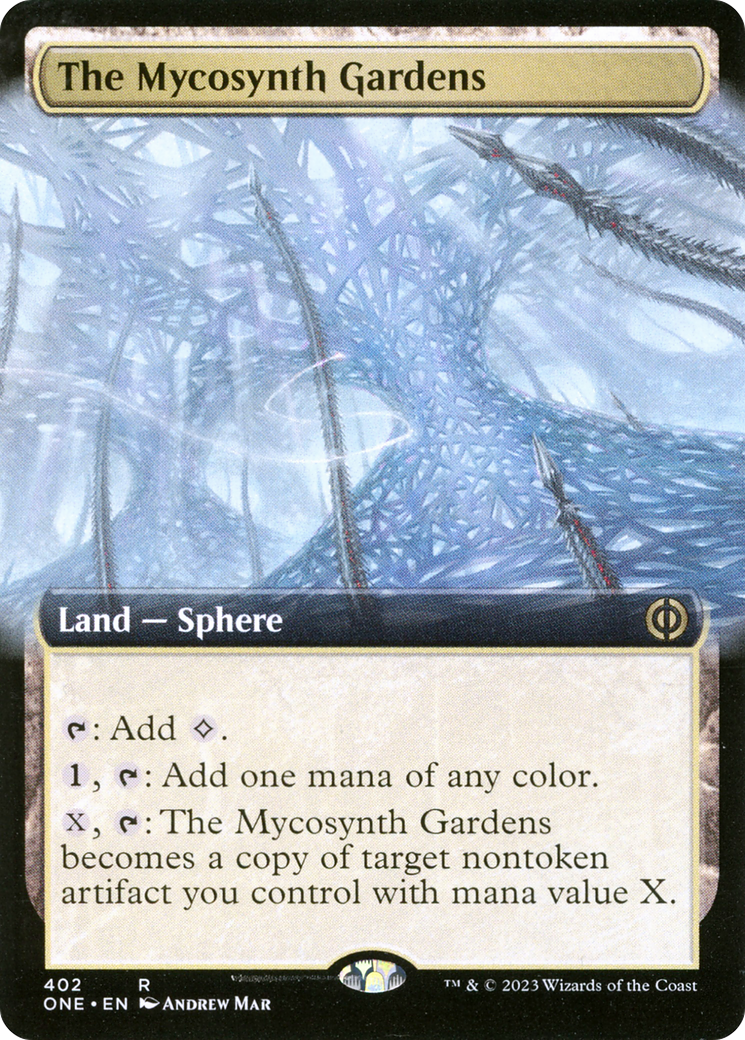 The Mycosynth Gardens (Extended Art) (402) [Phyrexia: All Will Be One] foil - Deck Out Gaming