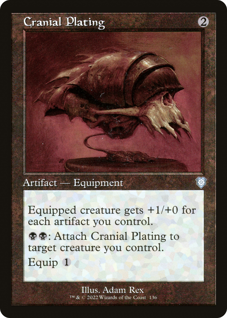 Cranial Plating (Retro Frame) (136) [The Brothers' War Commander] - Deck Out Gaming
