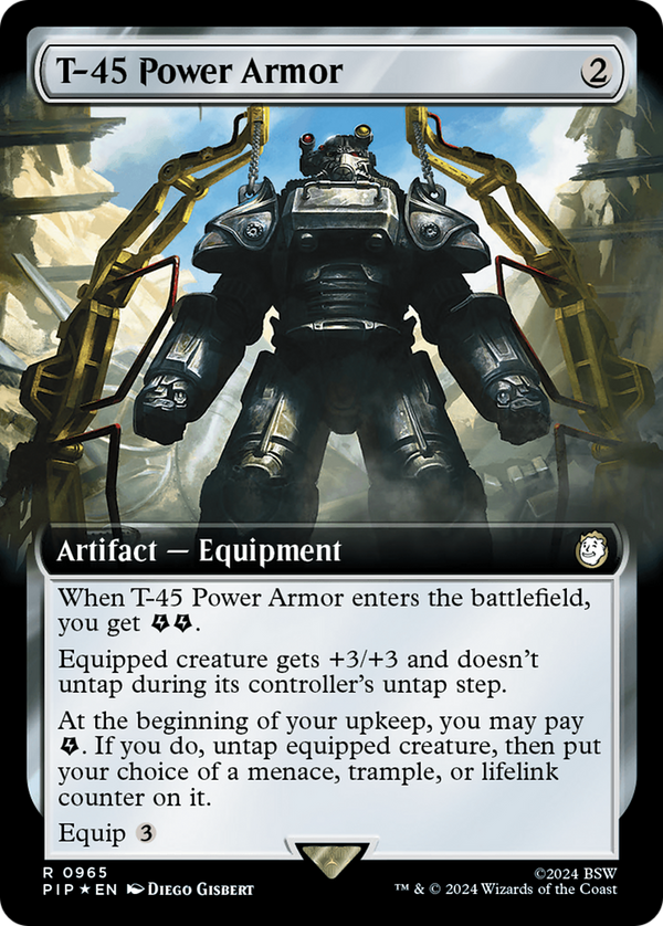 T-45 Power Armor (Extended Art) (Surge Foil) (965) [Fallout] foil - Deck Out Gaming