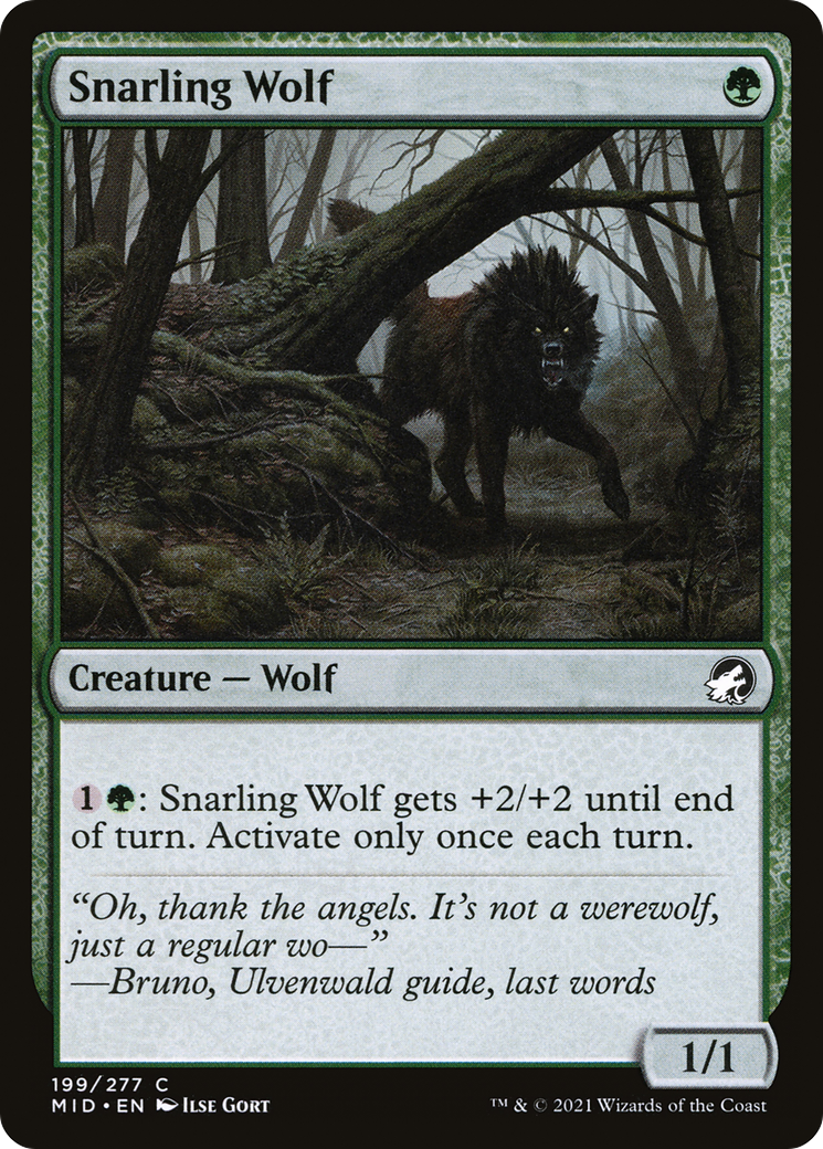 Snarling Wolf (199) [Innistrad: Midnight Hunt] - Deck Out Gaming