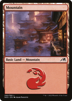 Mountain (290) (290) [Kamigawa: Neon Dynasty] foil - Deck Out Gaming