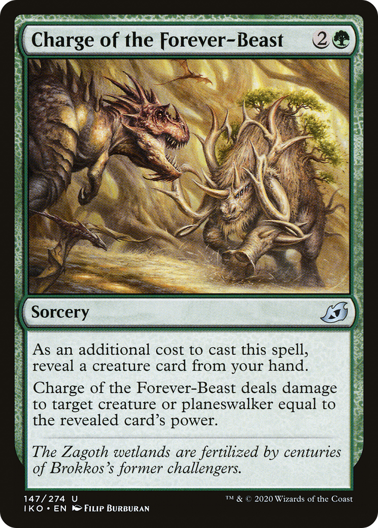 Charge of the Forever-Beast (147) [Ikoria: Lair of Behemoths] foil - Deck Out Gaming
