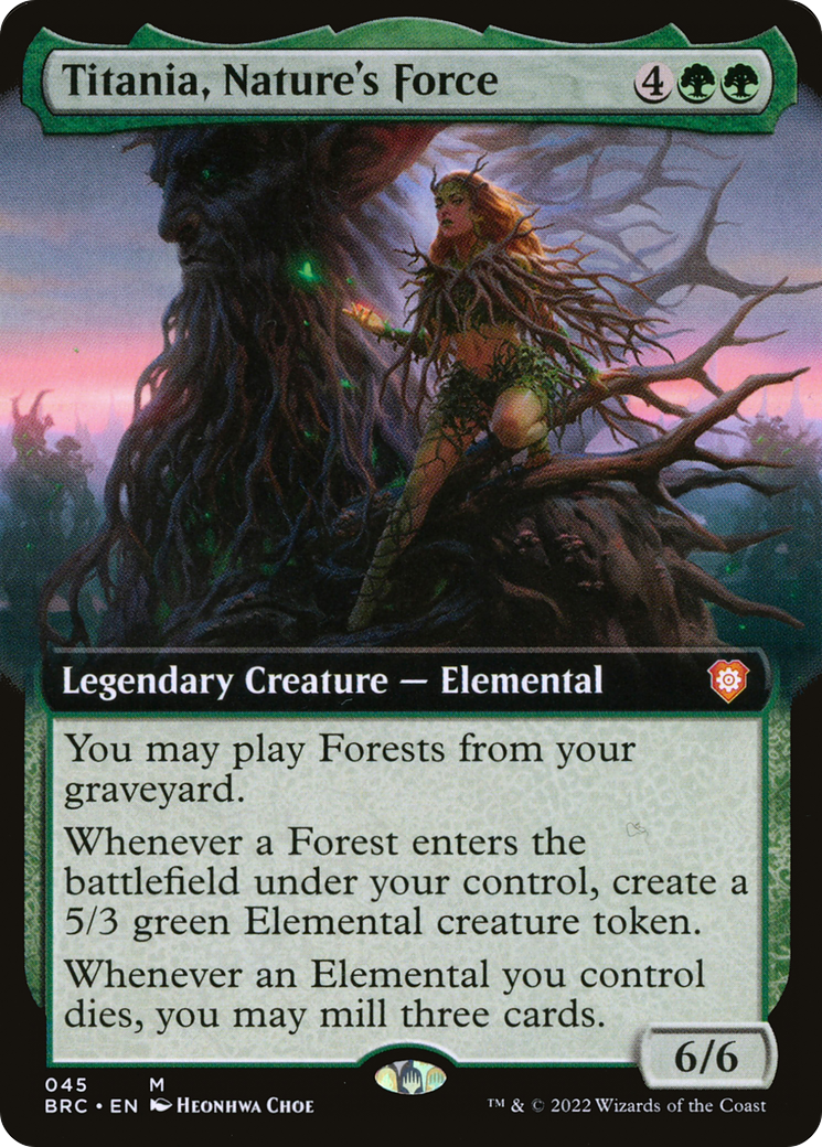 Titania, Nature's Force (Extended Art) (45) [The Brothers' War Commander] foil - Deck Out Gaming