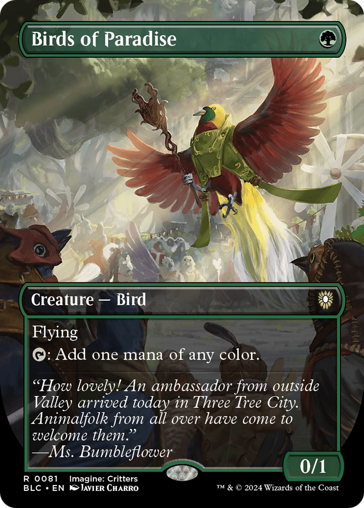 Birds of Paradise (Borderless) (81) [Bloomburrow Commander] - Deck Out Gaming