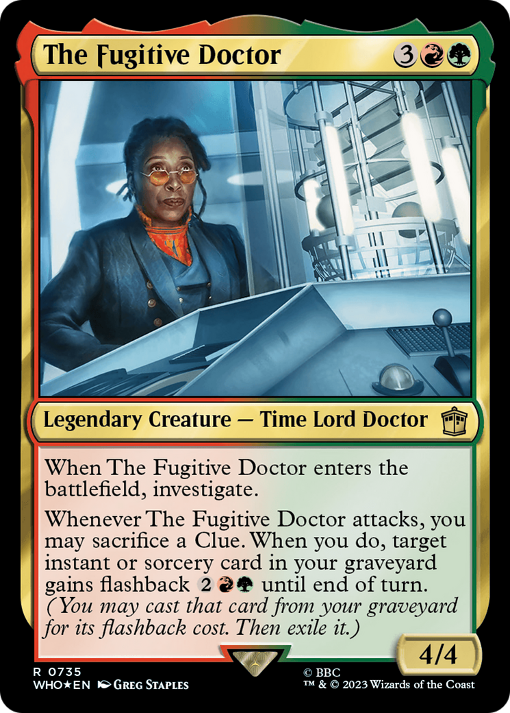 The Fugitive Doctor (Surge Foil) (735) [Doctor Who] foil - Deck Out Gaming