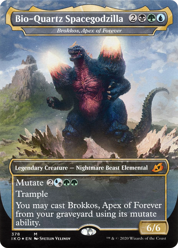 Bio-Quartz Spacegodzilla - Brokkos, Apex of Forever (378) [Ikoria: Lair of Behemoths] foil - Deck Out Gaming
