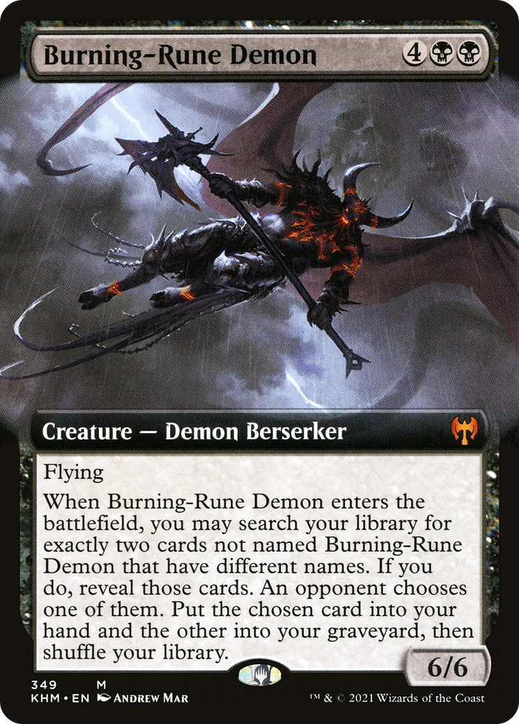 Burning-Rune Demon (Extended Art) (349) [Kaldheim] - Deck Out Gaming