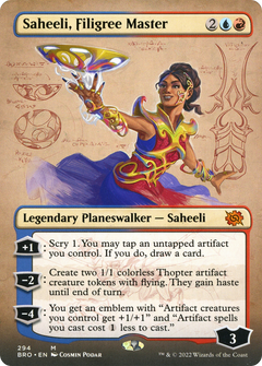 Saheeli, Filigree Master (Borderless) (294) [The Brothers' War] foil - Deck Out Gaming