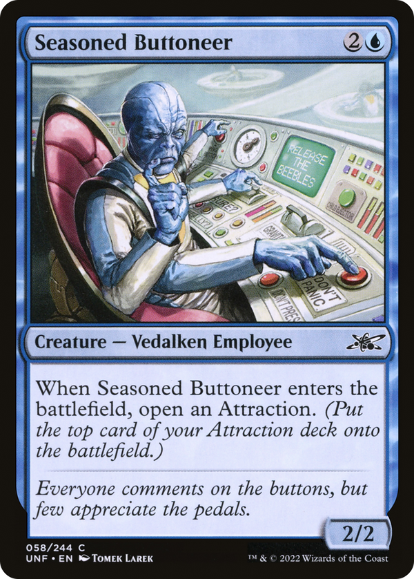 Seasoned Buttoneer (58) [Unfinity] foil - Deck Out Gaming