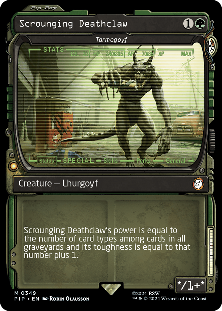 Scrounging Deathclaw - Tarmogoyf (Showcase) (349) [Fallout] foil - Deck Out Gaming