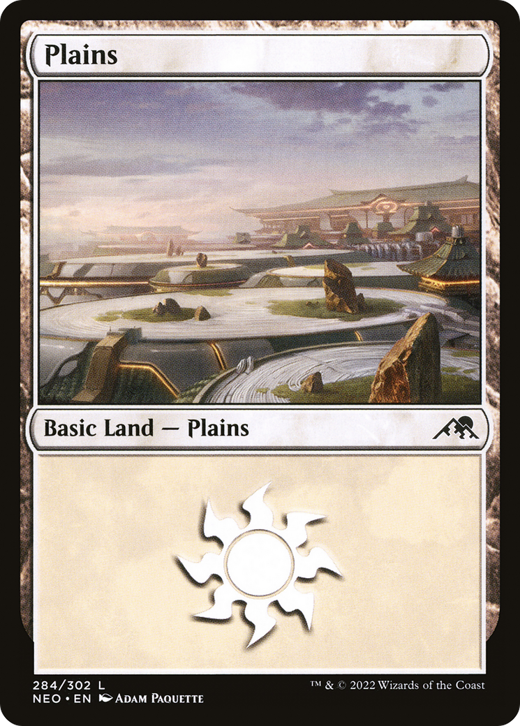 Plains (284) (284) [Kamigawa: Neon Dynasty] foil - Deck Out Gaming