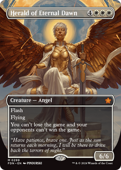 Herald of Eternal Dawn (Borderless) (299) [Foundations] foil - Deck Out Gaming