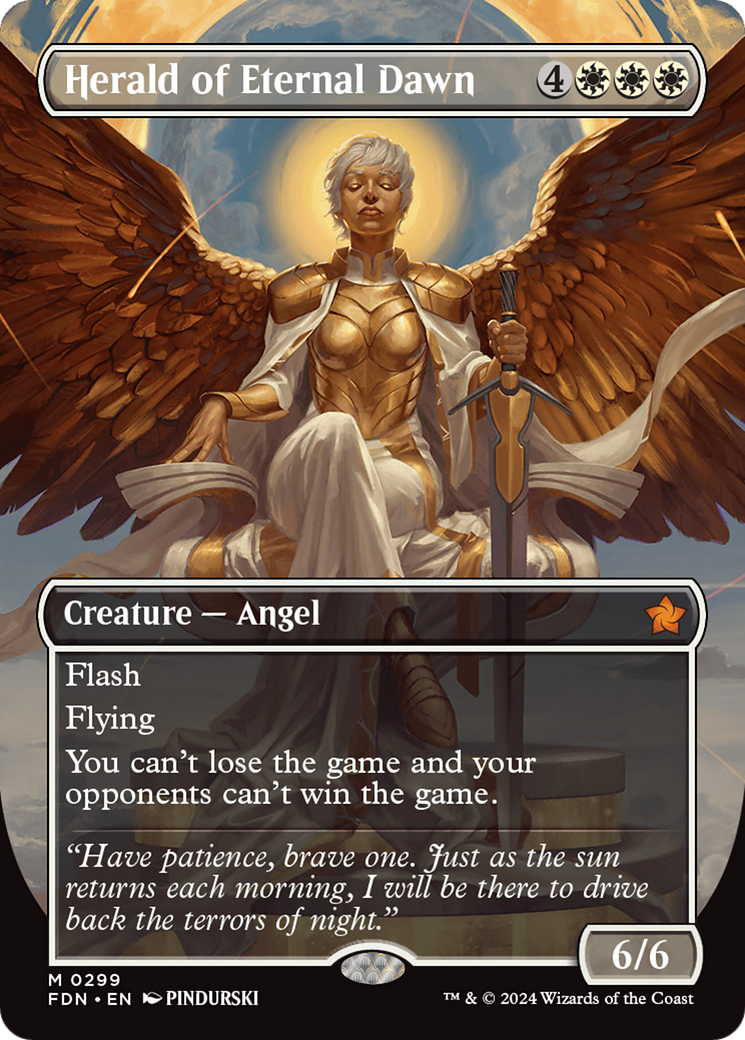 Herald of Eternal Dawn (Borderless) (299) [Foundations] foil - Deck Out Gaming