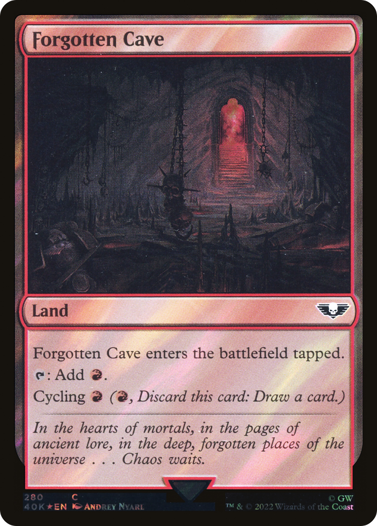 Forgotten Cave (Surge Foil) (280) [Warhammer 40,000 Commander] foil - Deck Out Gaming