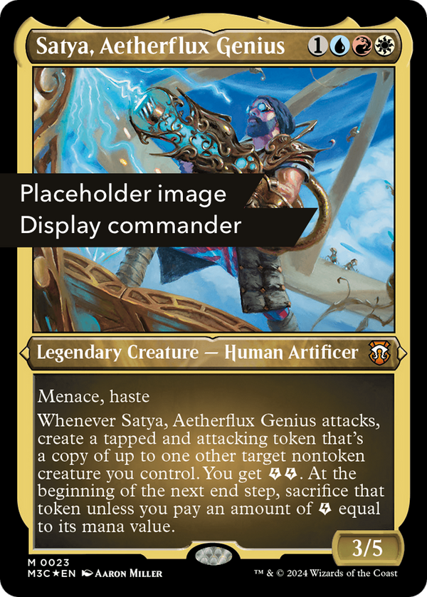 Satya, Aetherflux Genius (Display Commander) (Ripple Foil) - Thick Stock (150) [Modern Horizons 3 Commander] foil - Deck Out Gaming