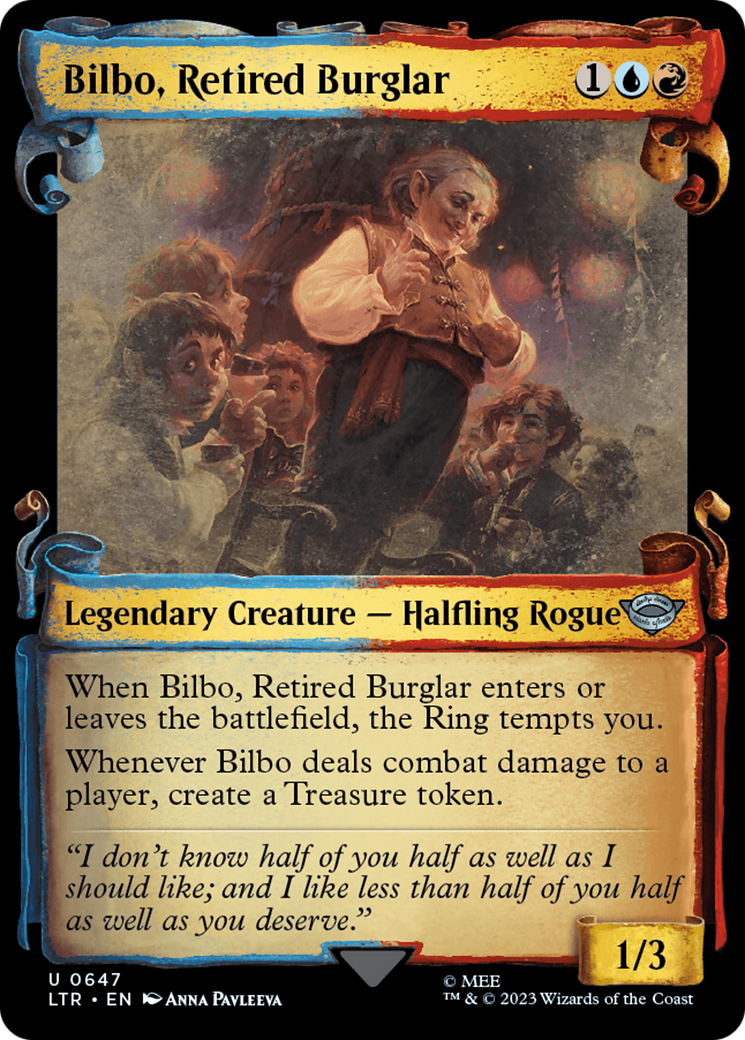 Bilbo, Retired Burglar (Showcase Scrolls) (647) [The Lord of the Rings: Tales of Middle-earth] foil - Deck Out Gaming