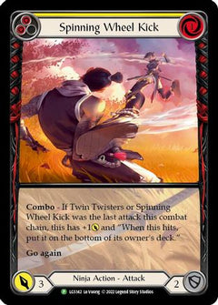 Spinning Wheel Kick (Yellow) - LGS142 (LGS142) [Flesh and Blood: Promo Cards] Rainbow Foil - Deck Out Gaming
