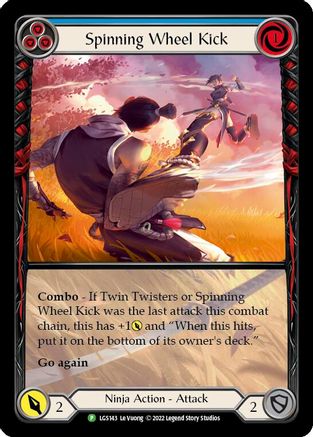 Spinning Wheel Kick (Blue) - LGS143 (LGS143) [Flesh and Blood: Promo Cards] Rainbow Foil - Deck Out Gaming