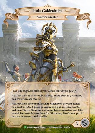 Hala Goldenhelm - LGS144 (LGS144) [Flesh and Blood: Promo Cards] Rainbow Foil - Deck Out Gaming
