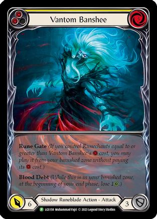 Vantom Banshee (Yellow) (Extended Art) - LGS158 (LGS158) [Flesh and Blood: Promo Cards] Rainbow Foil - Deck Out Gaming