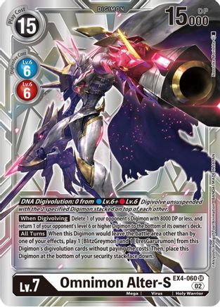 Omnimon Alter-S (Silver Alternate Art) (EX4-060) [Alternative Being Booster] Foil - Deck Out Gaming