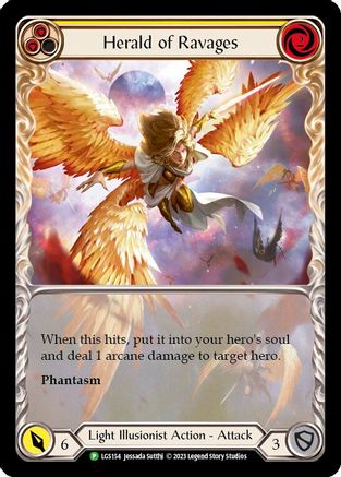 Herald of Ravages (Extended Art) (Yellow) - LGS154 (LGS154) [Flesh and Blood: Promo Cards] Rainbow Foil - Deck Out Gaming