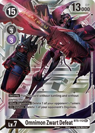 Omnimon Zwart Defeat (Silver Alternate Art) (BT5-112) [Alternative Being Booster] Foil - Deck Out Gaming