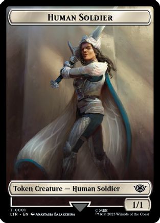 Human Soldier (0001) // Food (0009) Double-Sided Token (1) [Universes Beyond: The Lord of the Rings: Tales of Middle-earth] - Deck Out Gaming