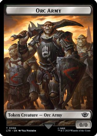 Orc Army (0006) // Food (0011) Double-Sided Token (6) [Universes Beyond: The Lord of the Rings: Tales of Middle-earth] foil - Deck Out Gaming
