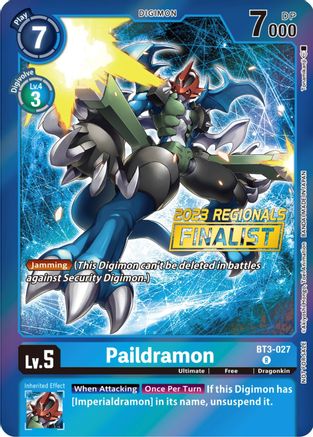 Paildramon (2023 Regionals Finalist) (BT3-027) [Release Special Booster] Foil - Deck Out Gaming