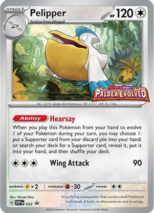 Pelipper - 022 (Prerelease) (22) [SV: Scarlet & Violet Promo Cards] Holofoil - Deck Out Gaming