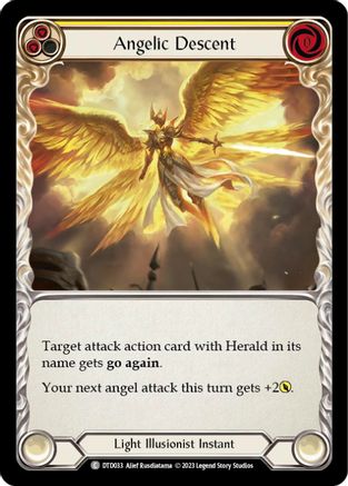 Angelic Descent (Yellow) (DTD033) [Dusk till Dawn] Rainbow Foil - Deck Out Gaming