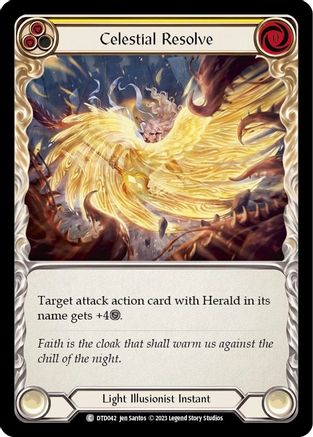 Celestial Resolve (Yellow) (DTD042) [Dusk till Dawn] Rainbow Foil - Deck Out Gaming