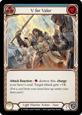 V for Valor (Blue) (DTD062) [Dusk till Dawn] Rainbow Foil - Deck Out Gaming