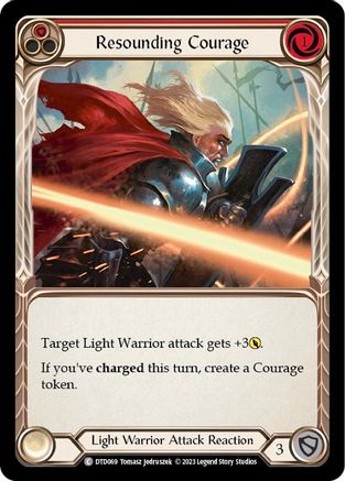 Resounding Courage (Red) (DTD069) [Dusk till Dawn] Rainbow Foil - Deck Out Gaming