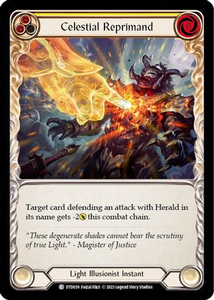 Celestial Reprimand (Yellow) (DTD039) [Dusk till Dawn] - Deck Out Gaming