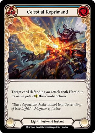 Celestial Reprimand (Blue) (DTD040) [Dusk till Dawn] Rainbow Foil - Deck Out Gaming