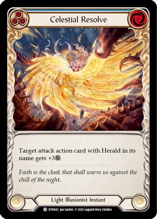 Celestial Resolve (Blue) (DTD043) [Dusk till Dawn] Rainbow Foil - Deck Out Gaming