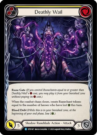 Deathly Wail (Yellow) (DTD147) [Dusk till Dawn] - Deck Out Gaming