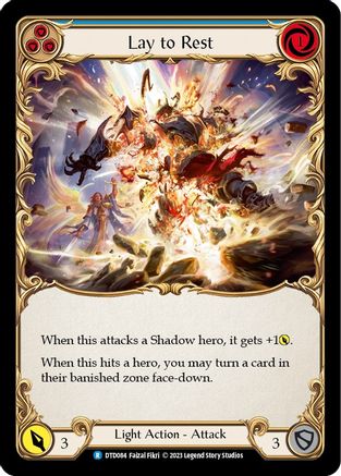 Lay to Rest (Blue) (DTD084) [Dusk till Dawn] Rainbow Foil - Deck Out Gaming