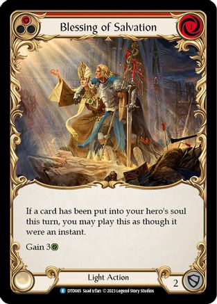 Blessing of Salvation (Red) (DTD085) [Dusk till Dawn] Rainbow Foil - Deck Out Gaming