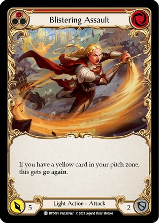 Blistering Assault (Red) (DTD091) [Dusk till Dawn] Rainbow Foil - Deck Out Gaming