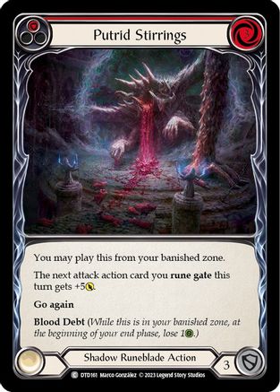 Putrid Stirrings (Red) (DTD161) [Dusk till Dawn] Rainbow Foil - Deck Out Gaming